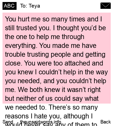 unsent message to Teya