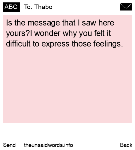 unsent message to Thabo