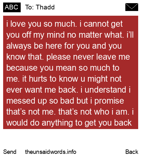 unsent message to Thadd