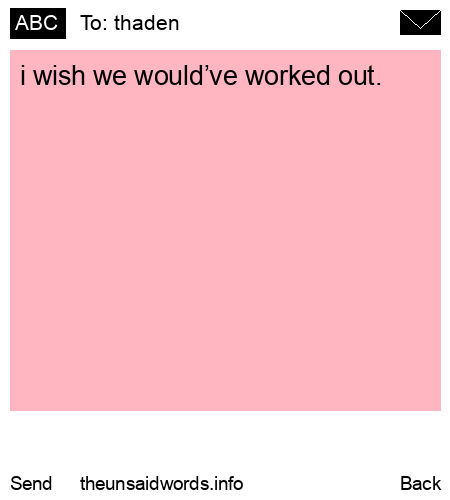 unsent message to thaden