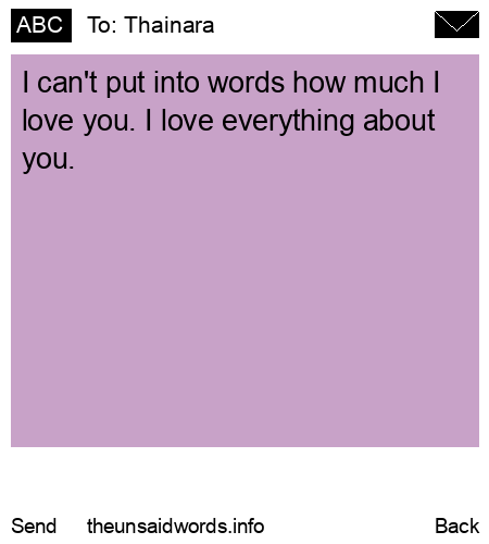 unsent message to Thainara