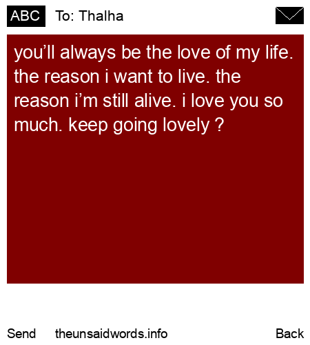 unsent message to Thalha