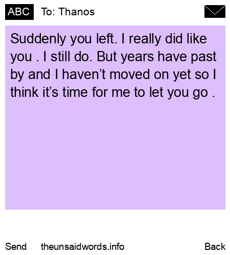 unsent message to Thanos