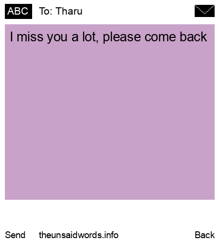 unsent message to Tharu