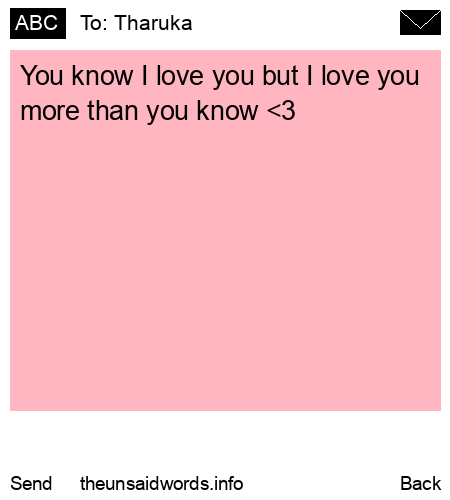 unsent message to Tharuka