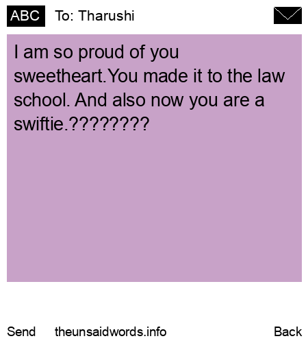 unsent message to Tharushi