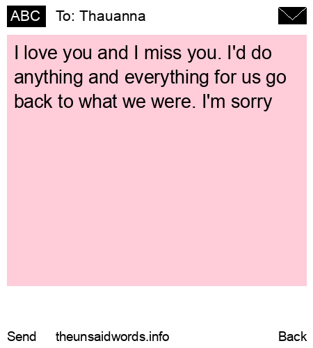 unsent message to Thauanna 
