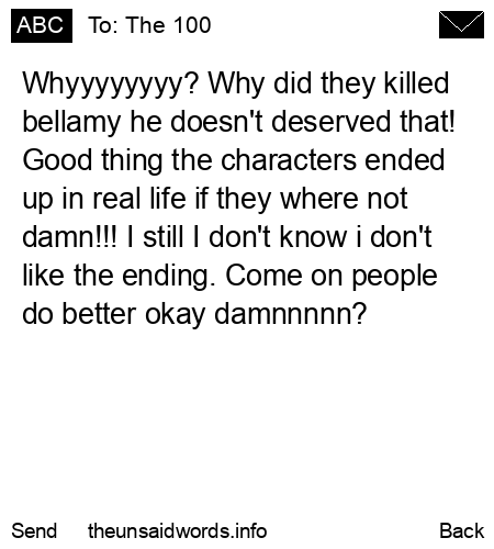 unsent message to The 100