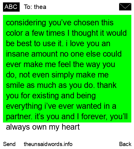 unsent message to thea