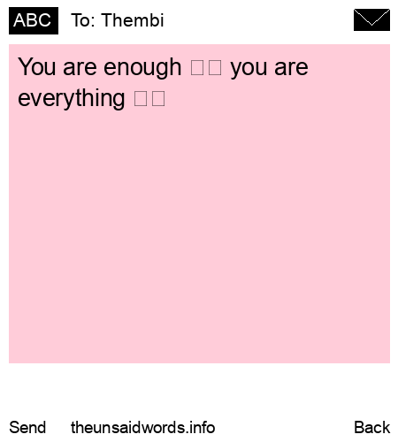 unsent message to Thembi
