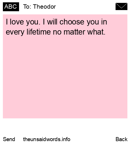 unsent message to Theodor