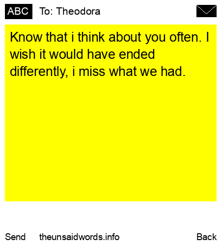 unsent message to Theodora