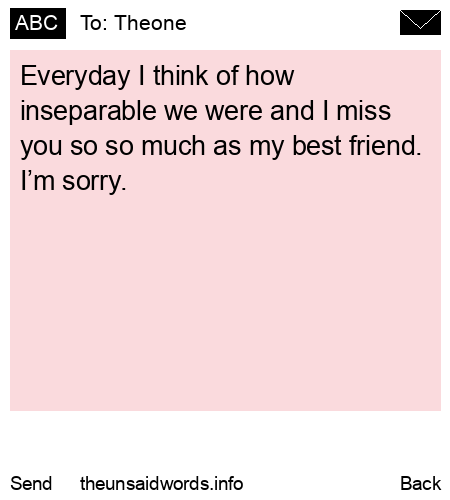 unsent message to Theone