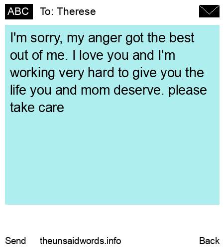 unsent message to Therese