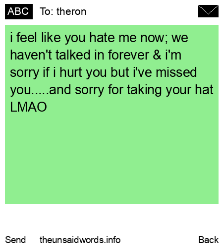 unsent message to theron
