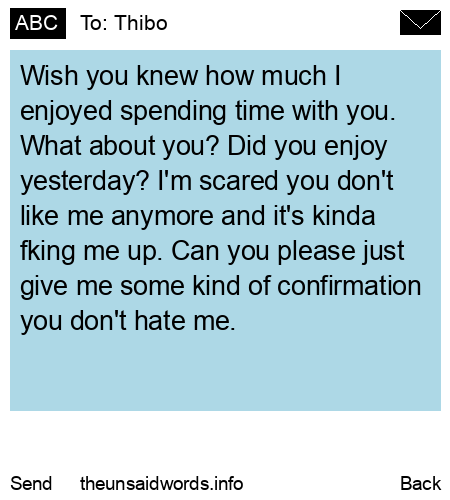unsent message to Thibo