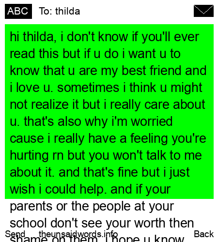 unsent message to thilda