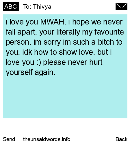 unsent message to Thivya