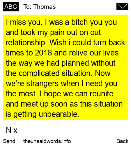 unsent message to Thomas