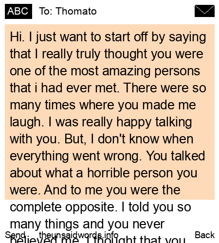 unsent message to Thomato
