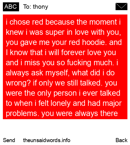unsent message to thony