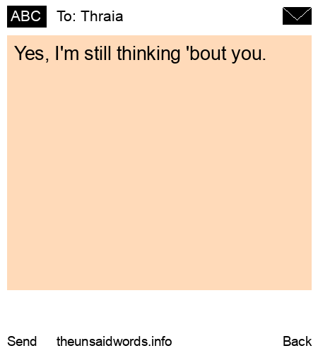 unsent message to Thraia