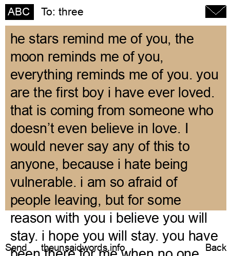 unsent message to three