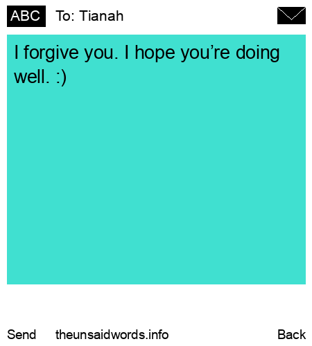 unsent message to Tianah