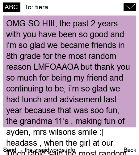unsent message to tiera