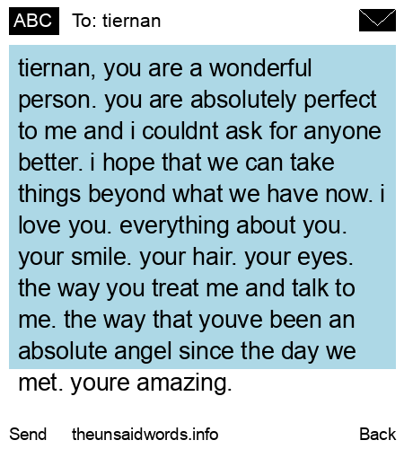 unsent message to tiernan