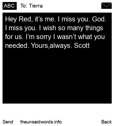 unsent message to Tierra
