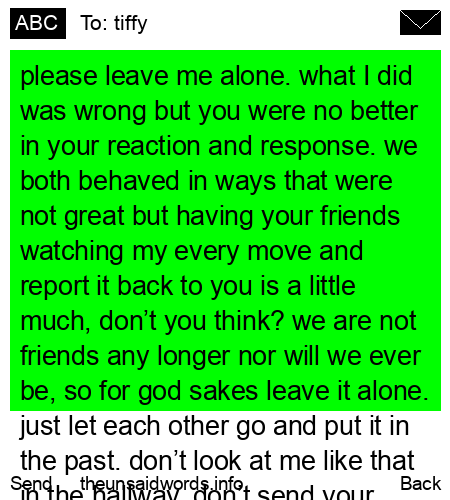 unsent message to tiffy