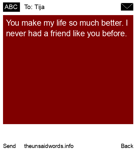 unsent message to Tija