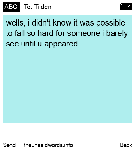 unsent message to Tilden