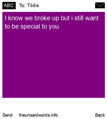 unsent message to Tildis