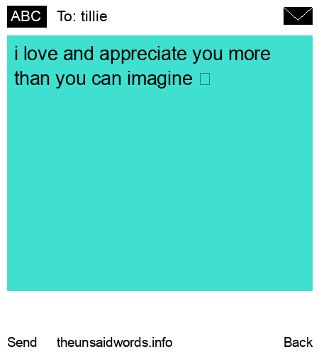 unsent message to tillie