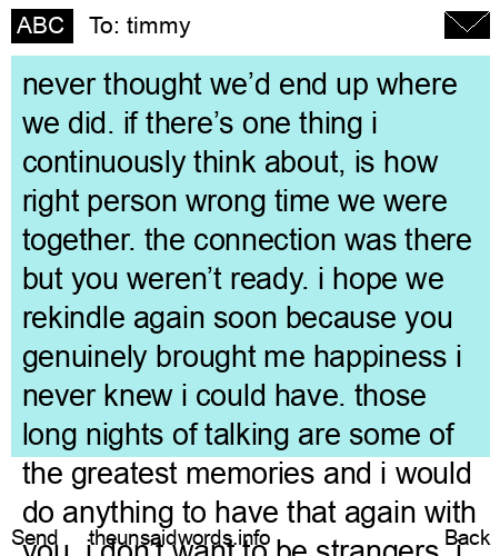 unsent message to timmy