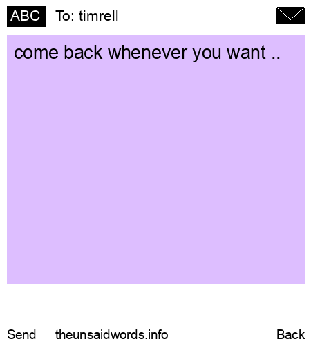 unsent message to timrell 
