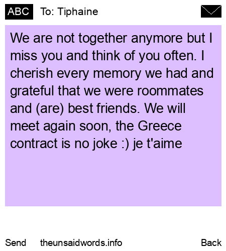 unsent message to Tiphaine