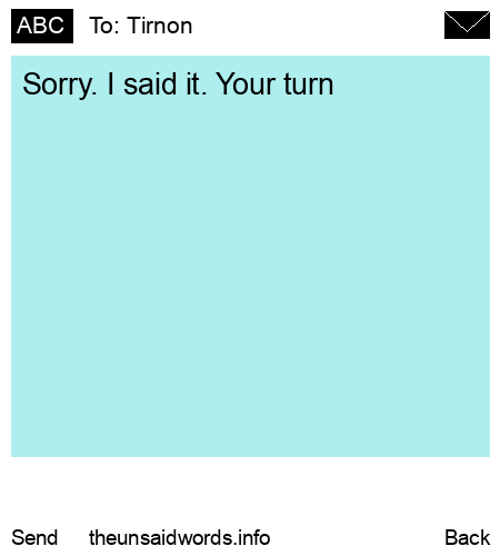 unsent message to Tirnon
