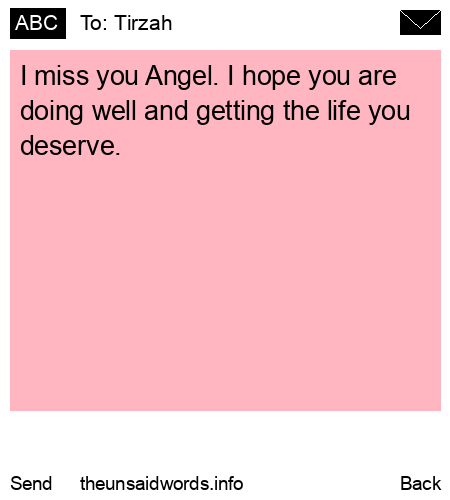 unsent message to Tirzah