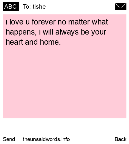 unsent message to tishe