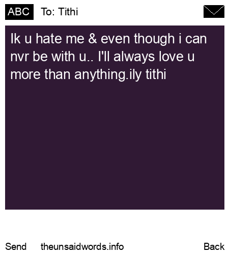 unsent message to Tithi