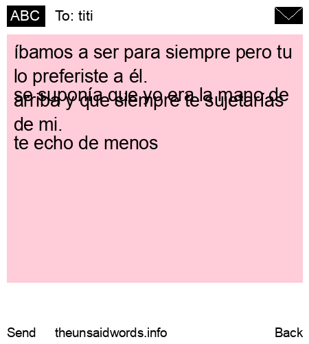 unsent message to titi