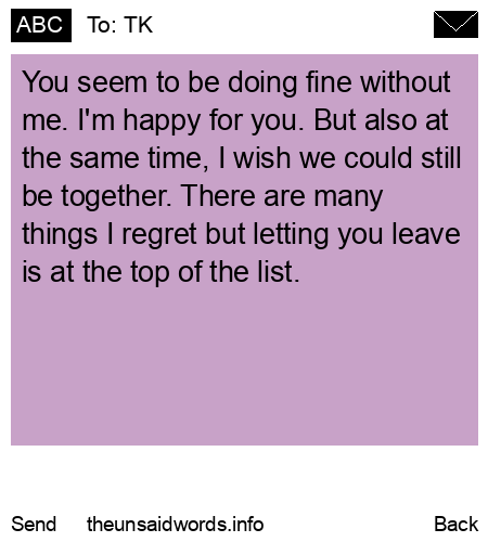 unsent message to TK
