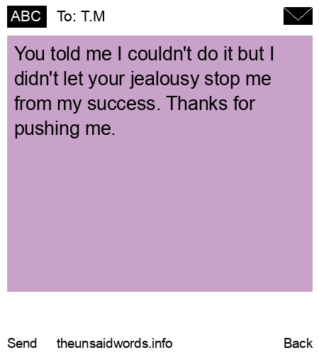 unsent message to T.M