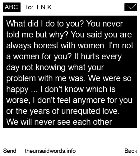 unsent message to T.N.K.
