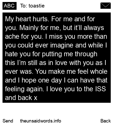 unsent message to toastie