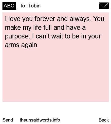 unsent message to Tobin
