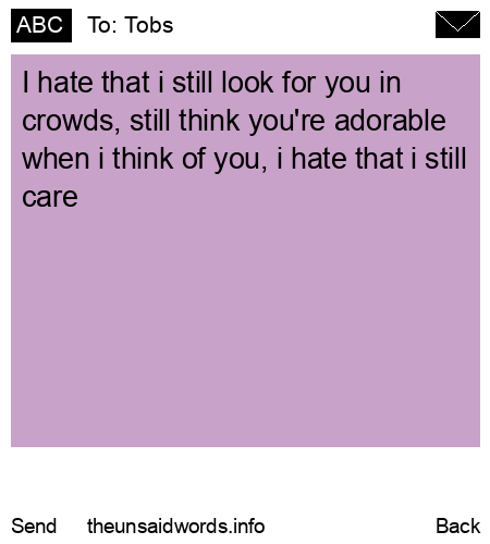 unsent message to Tobs